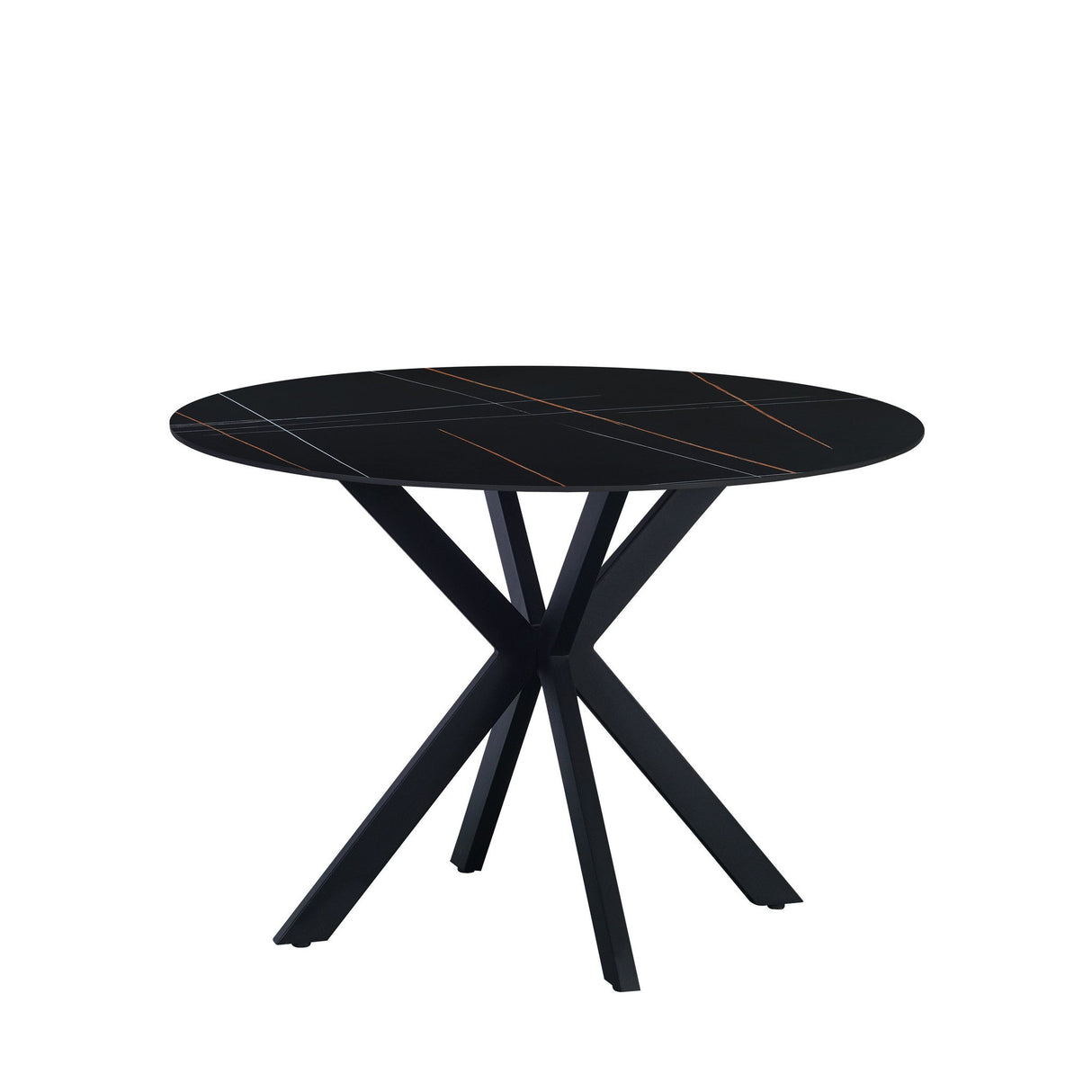 Dining table Yuna Black Dimehouse Black LxWxH 121x121x11 Sintered stone White photo diagonal front view