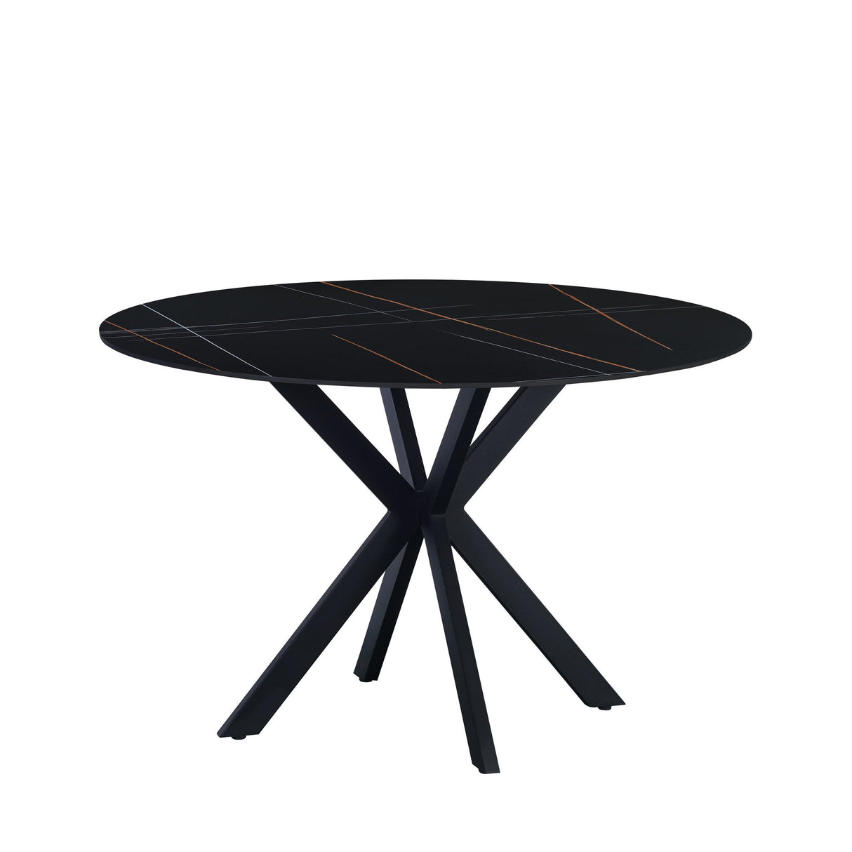 Dining table Yuna Black Dimehouse Black LxWxH 132x132x11 Sintered stone White photo diagonal front view