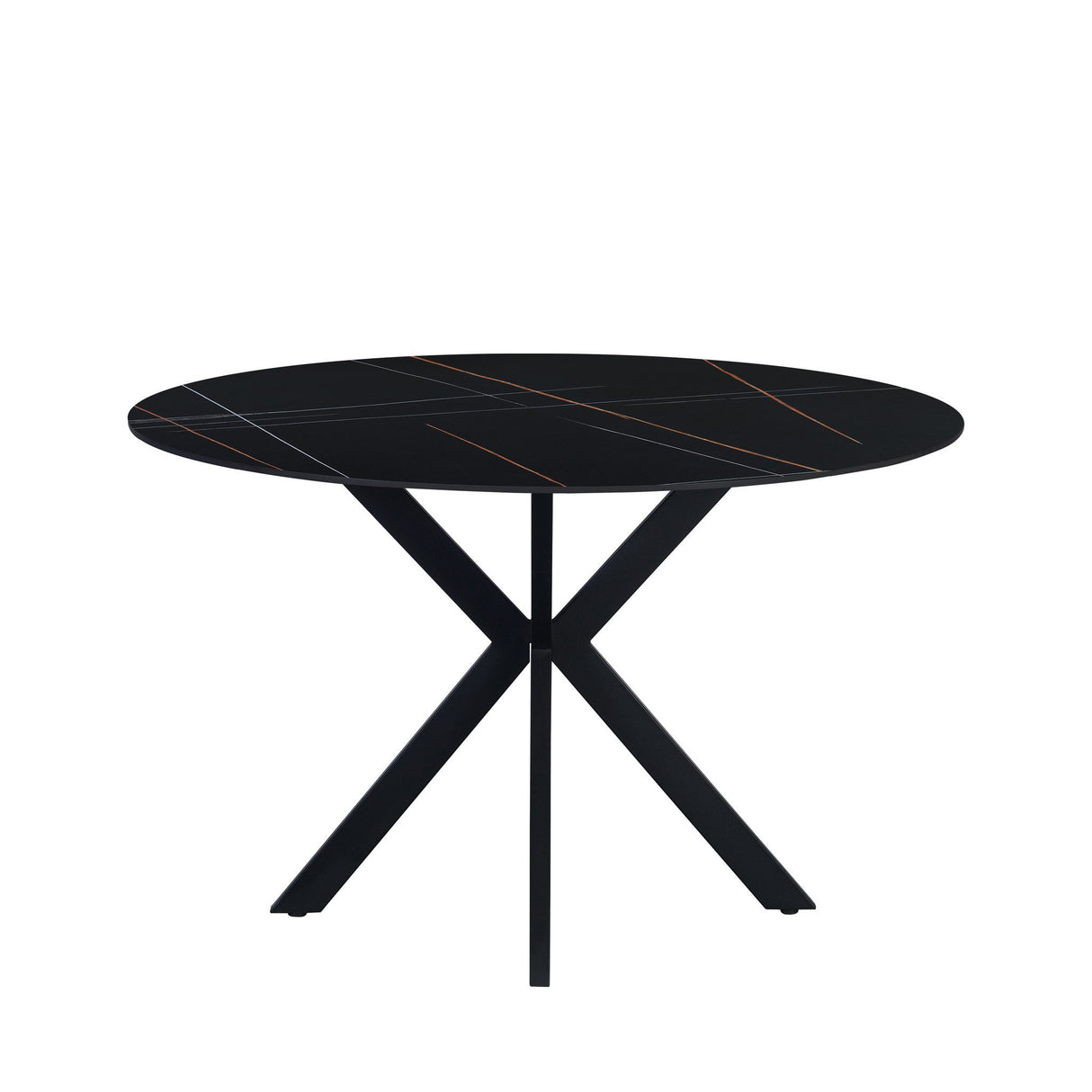 Dining table Yuna Black Dimehouse Black LxWxH 132x132x11 Sintered stone White photo front view