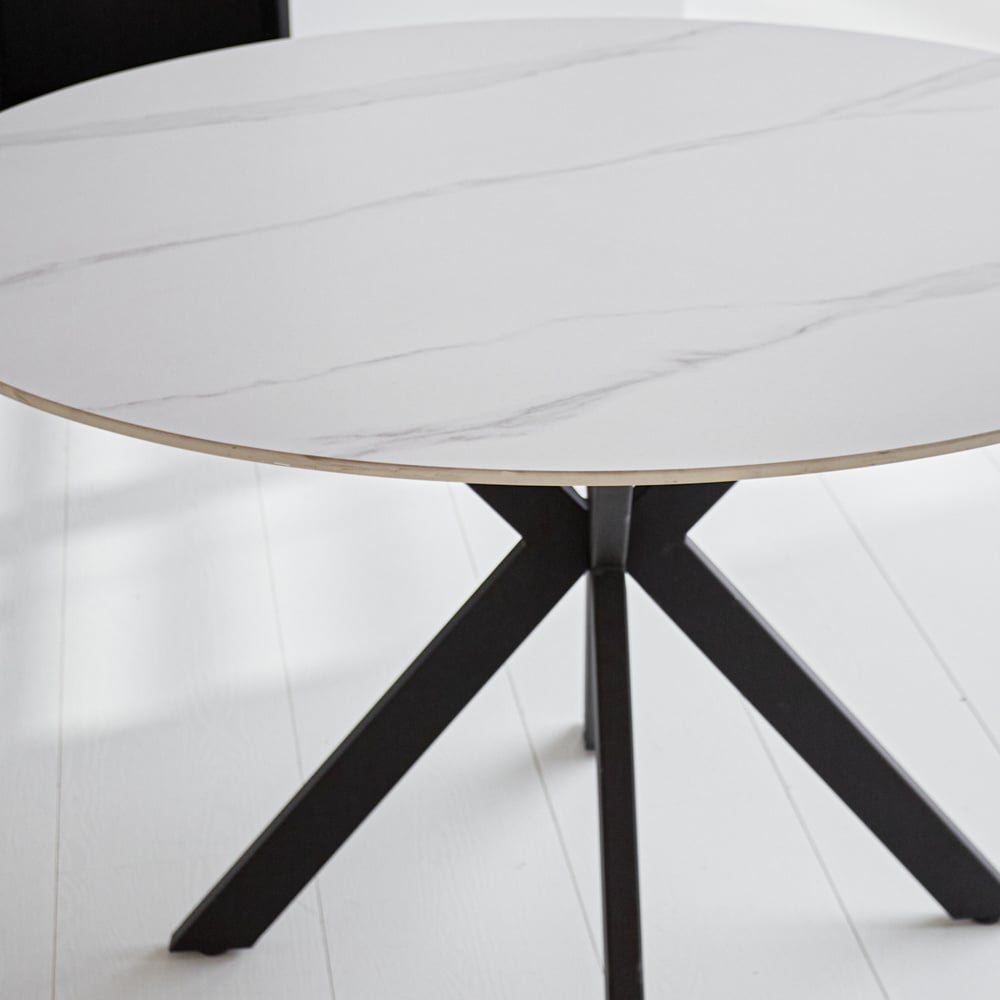 Dining table Yuna White Dimehouse White LxWxH 132x132x11 Sintered stone Atmospheric photo detail
