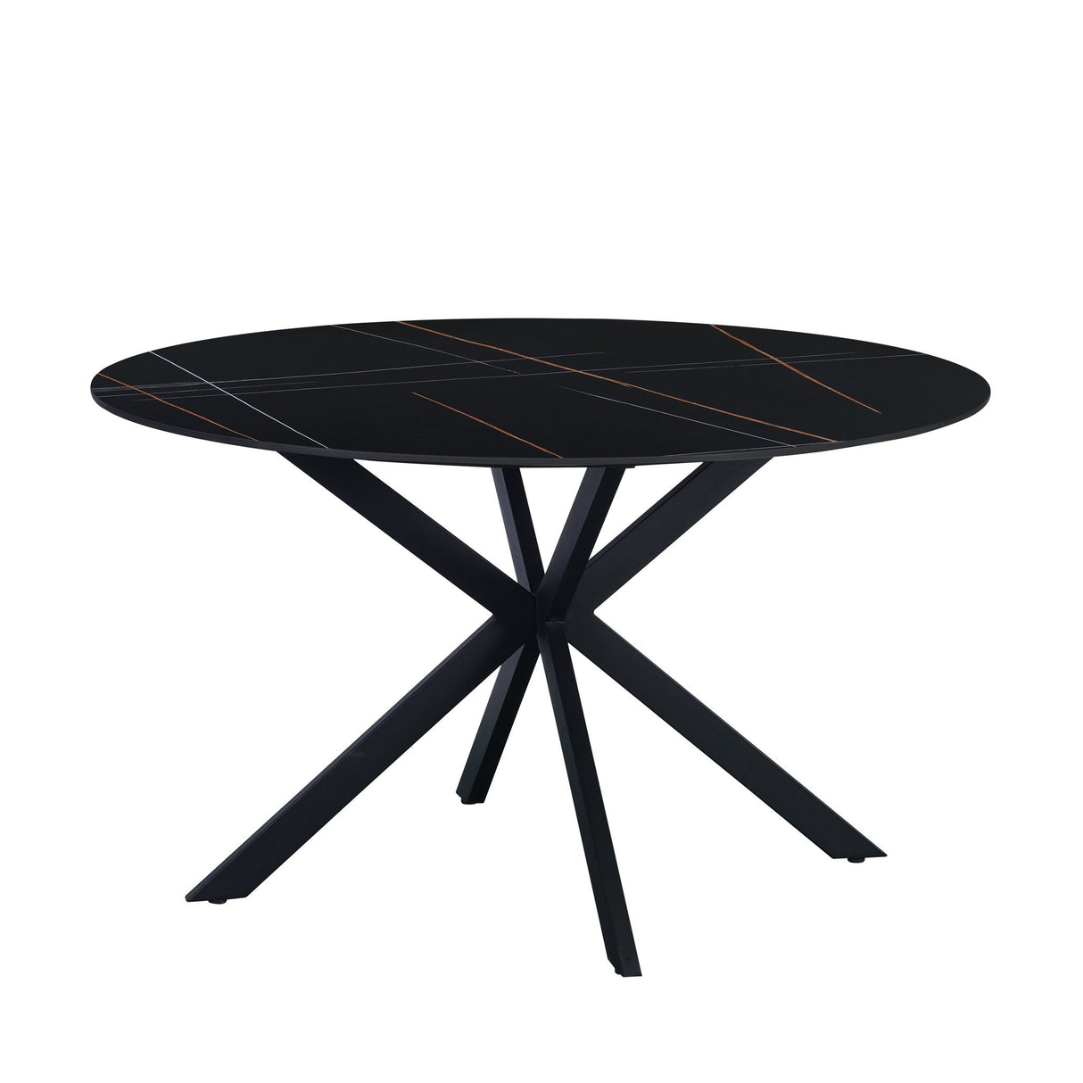 Dining table Yuna Black Dimehouse Black LxWxH 141x141x11 Sintered stone White photo diagonal front view