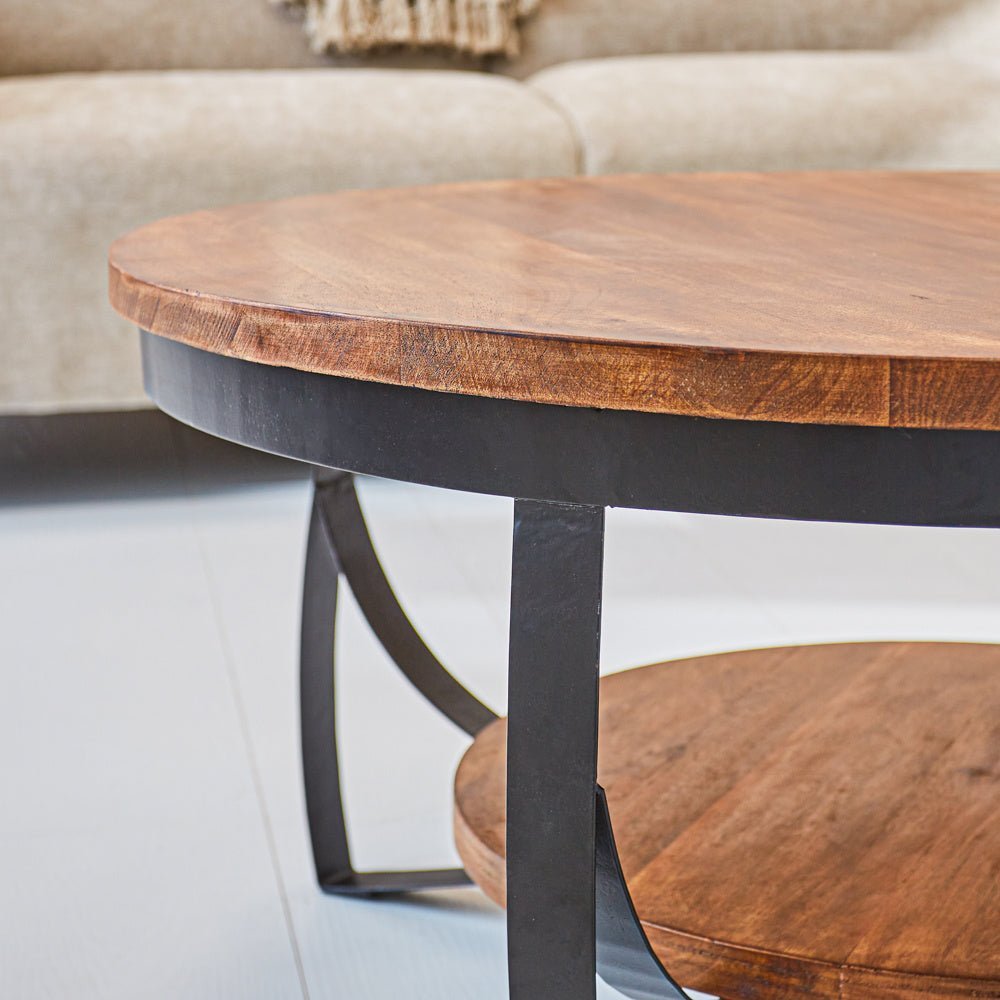 Coffee table Oxis Wood Dimehouse Brown LxWxH 92x92x43 Mango wood Atmospheric photo detail