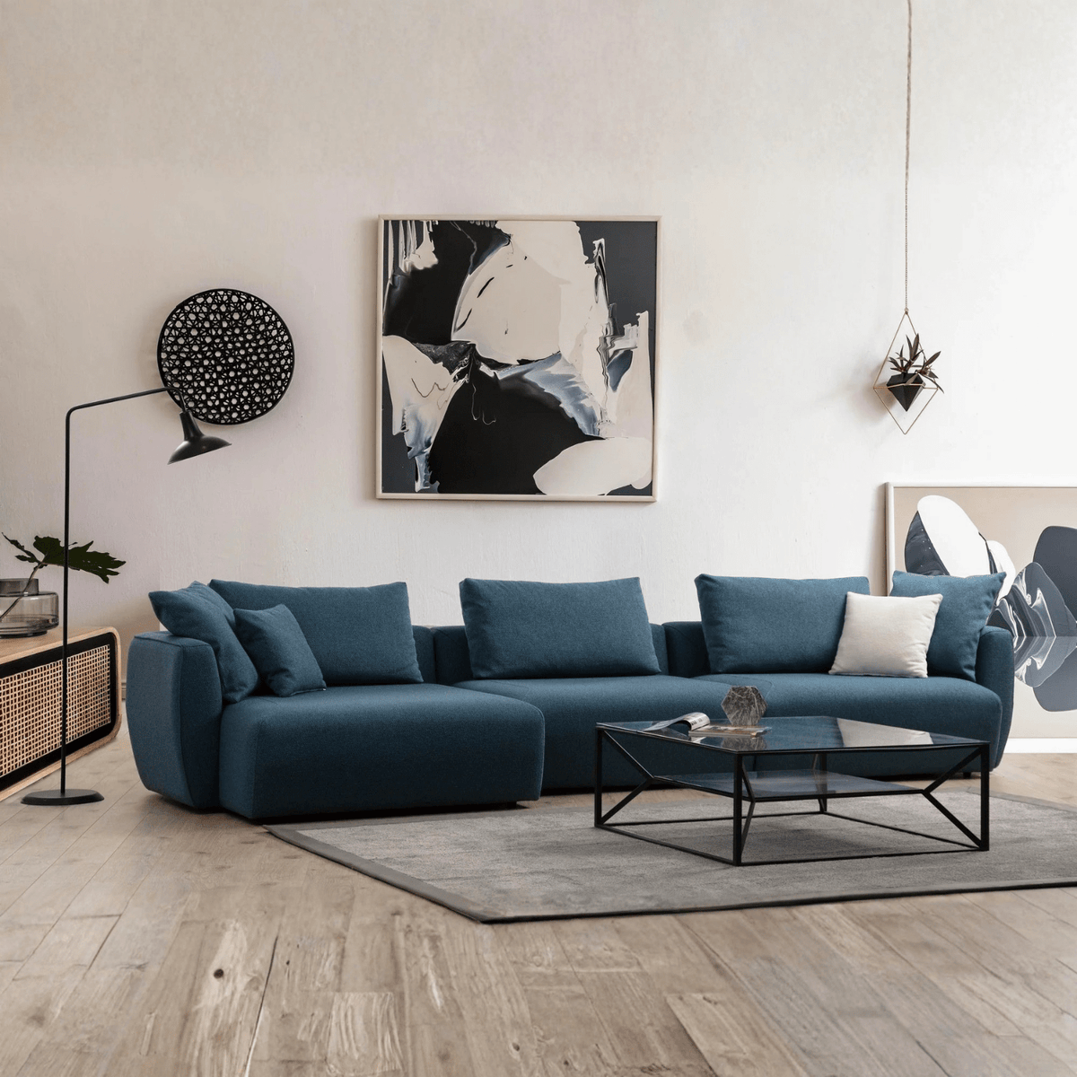 Corner Sofa Left Maya Blue | Dimehouse