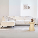 Corner sofa with high legs beige velvet Chloe - left 
