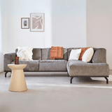 Corner sofa with high legs taupe velvet Chloe - right 