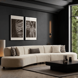 Corner sofa Beige patterned fabric organic Pars - XXXL 390 cm 