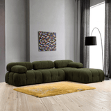 Banken - Modulaire XXL hoekbank Bubble met hocker - velvet groen - Dimehouse