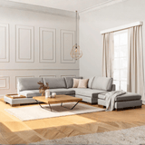 Corner sofa right tulip light gray