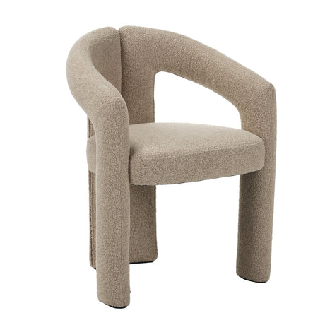 Design Dining Chair Sand Color Bouclé Maro - Fully Upholstered 