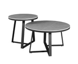 Coffee table Tanner Gray Dimehouse Gray LxWxH 80x80x18 Sintered stone White photo diagonal front view