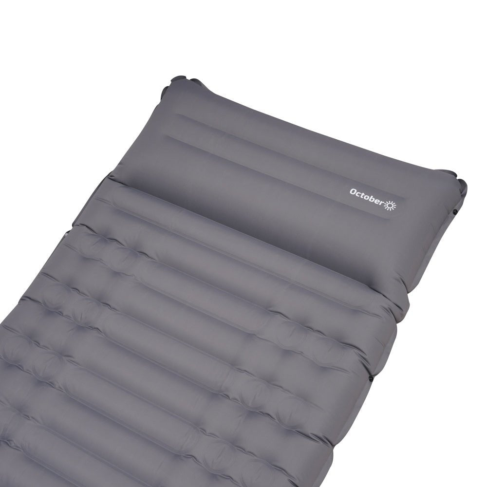 Air mattress 1 person with built-in inflation system 205x67x10 cm Dimehouse Gray LxWxH 23x15x15 Nylon White photo detail