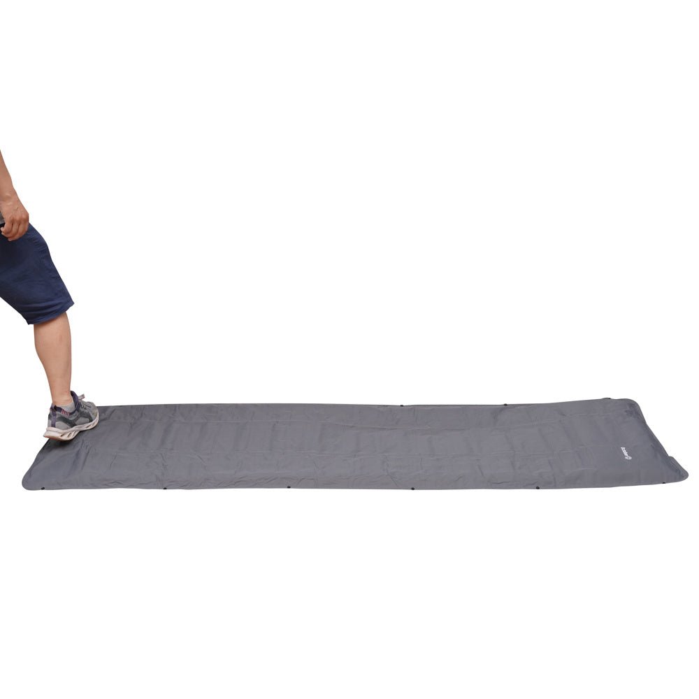 Air mattress 1 person with built-in inflation system 205x67x10 cm Dimehouse Gray LxWxH 23x15x15 Nylon White photo side view