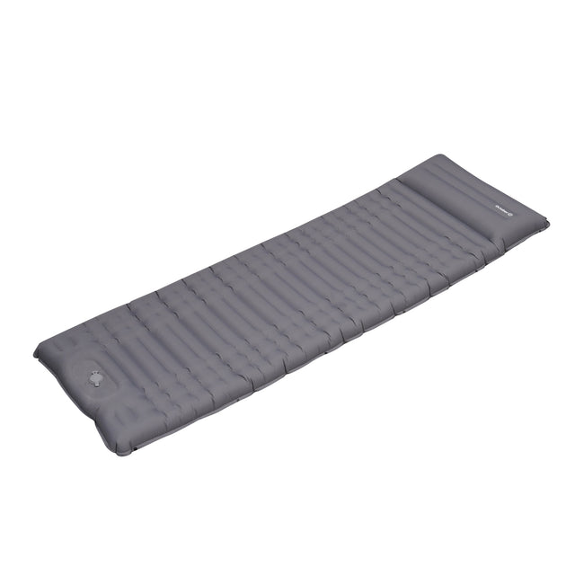 Air mattress 1 person with built-in inflation system 205x67x10 cm Dimehouse Gray LxWxH 23x15x15 Nylon White photo diagonal front view