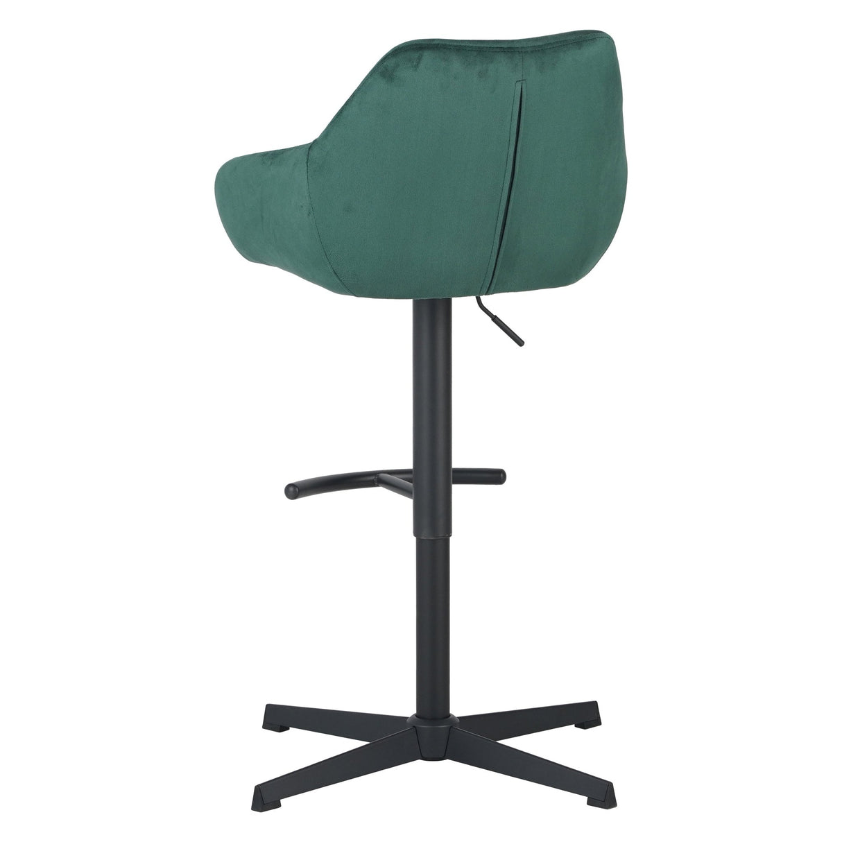 Venom Bar Stool Green Velvet - adjustable rotating bar seat with armrest