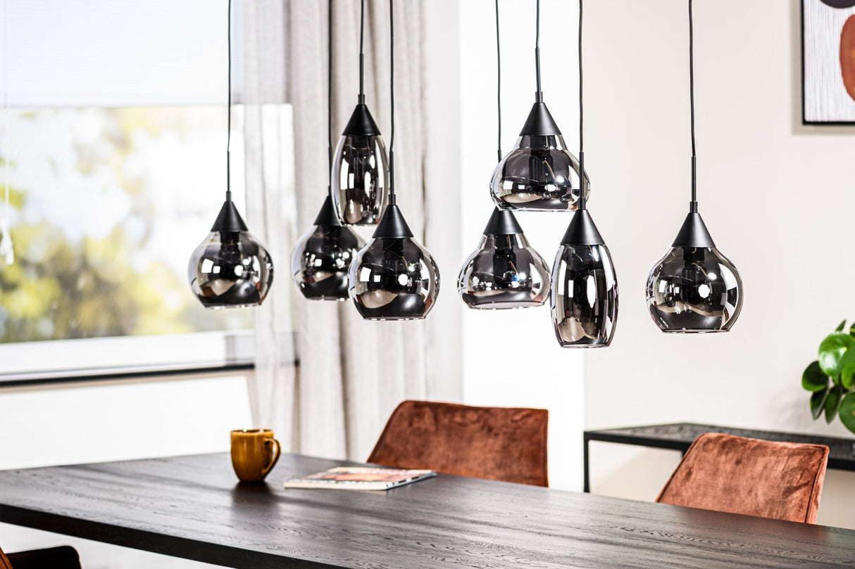 Glass Pendant Lamp Kesi 8-light Smoke Glass