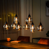 Glass Pendant Lamp Kesi 8-light Smoke Glass