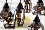 Pendant Lamp Kesi 6-light Stepped Smoke Glass