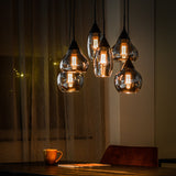 Pendant Lamp Kesi 6-light Stepped Smoke Glass