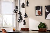 9-light Pendant Lamp Glass Smokey Stepped Kesi