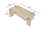 Lovge coffee table travertine look 120 x 60 cm Melamine-coated wood composite