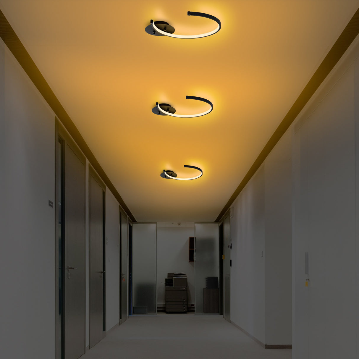 Ceiling lamp Black Metal Lunaris 