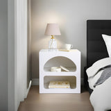 Bedside tables - Bedside table Lorin White Melamine 50x50x38 cm - Dimehouse