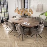 Organic Shaped Dining Table Alo Acacia Wood Brown 240x160 cm 