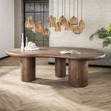 Organic Shaped Dining Table Alo Acacia Wood Brown 240x160 cm 