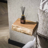 Set of 2 Floating Bedside Tables Acacia Wood Freya Small