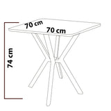 Elma dining table white 70 x 70 cm Melamine coated wood