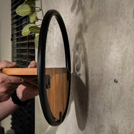 Round Wall Shelf Ø35 Solid Acacia Wood Set of 3 