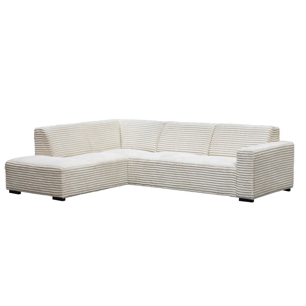 Sofa Gavi DeGeBe Cream Rib Fabric White photo diagonal front view