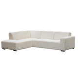 Sofa Gavi DeGeBe Cream Rib Fabric White photo diagonal front view