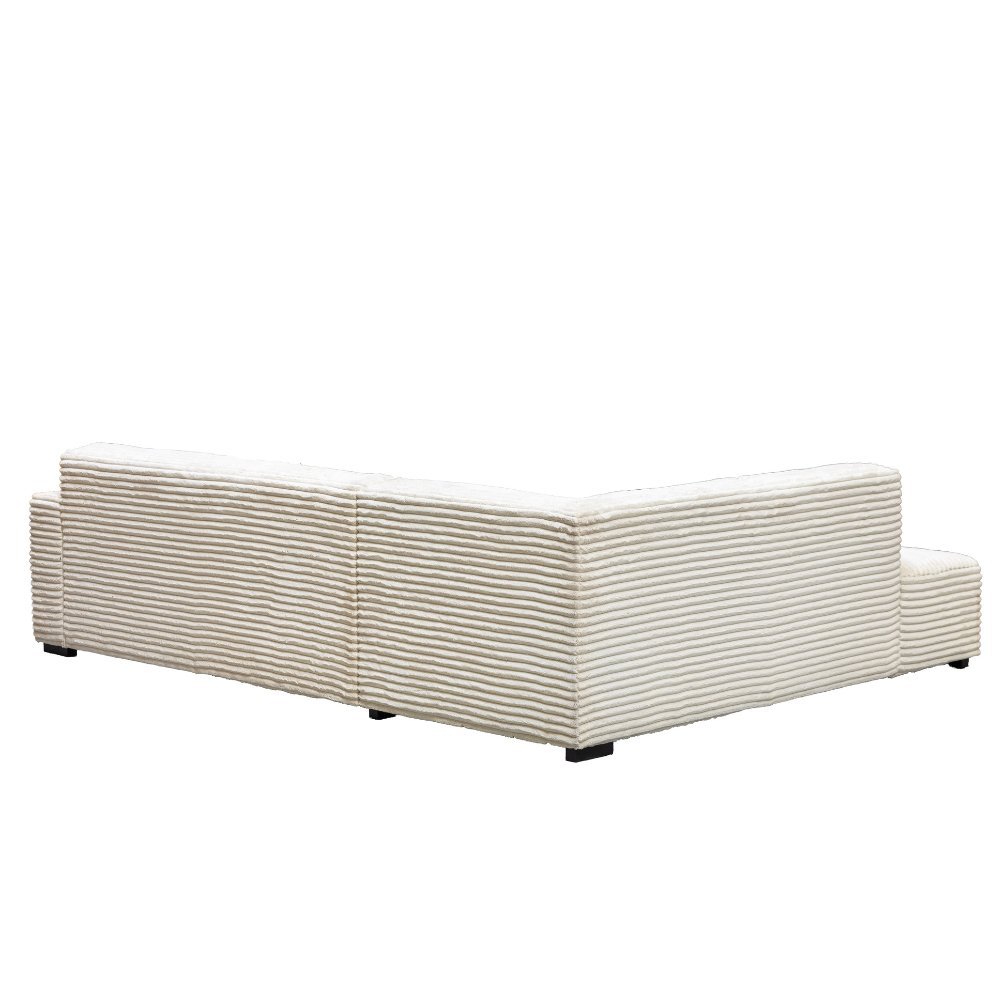 Sofa Gavi DeGeBe Cream Rib Fabric White photo diagonal rear view