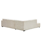 Sofa Gavi DeGeBe Cream Rib Fabric White photo diagonal rear view