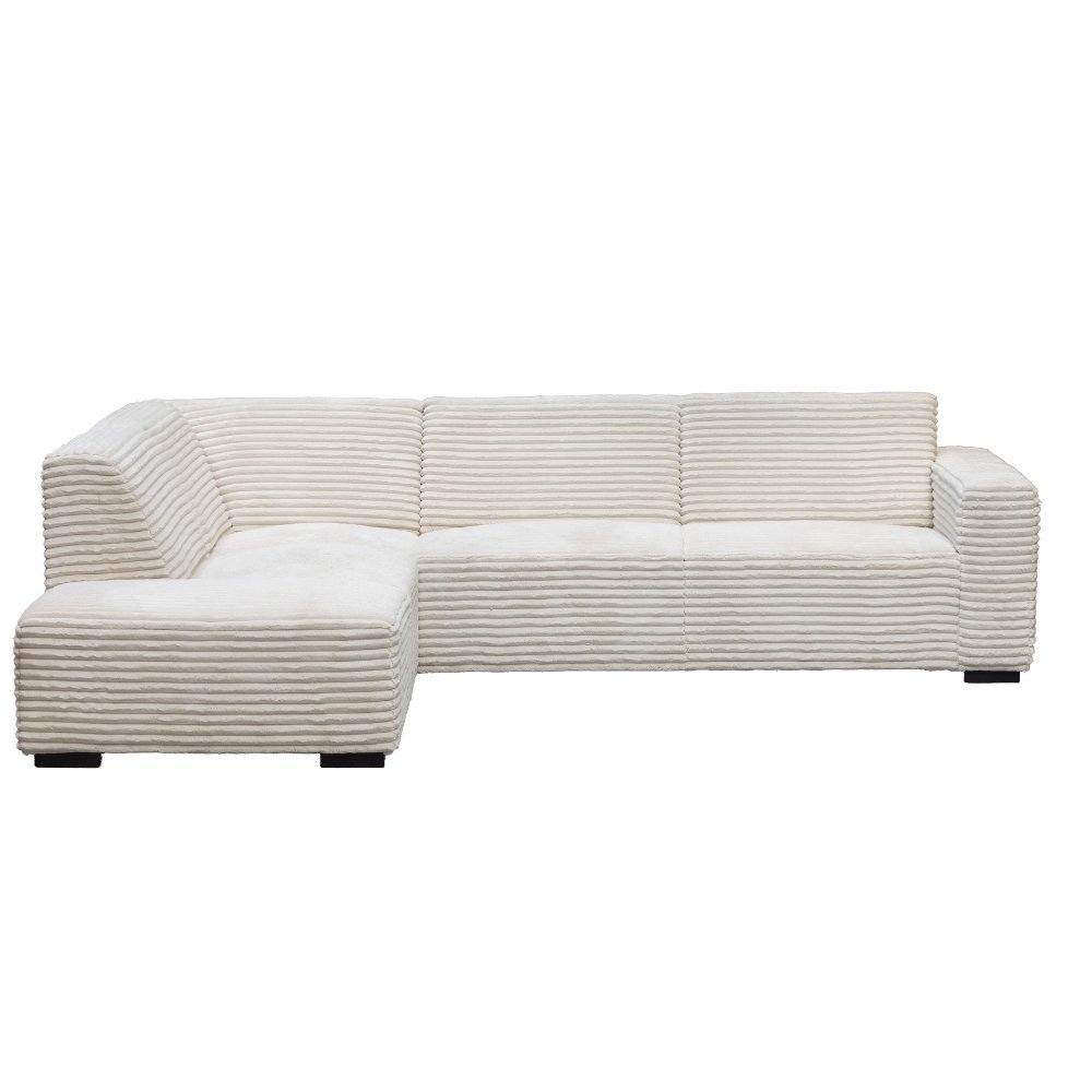 Sofa Gavi DeGeBe Cream Rib Fabric White photo front view