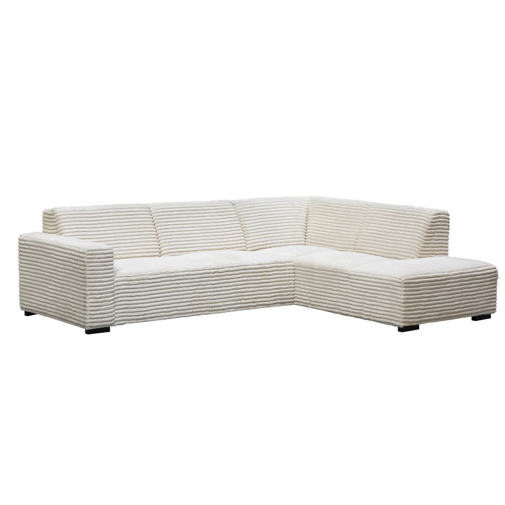 Sofa Gavi DeGeBe Cream Rib Fabric White photo diagonal front view