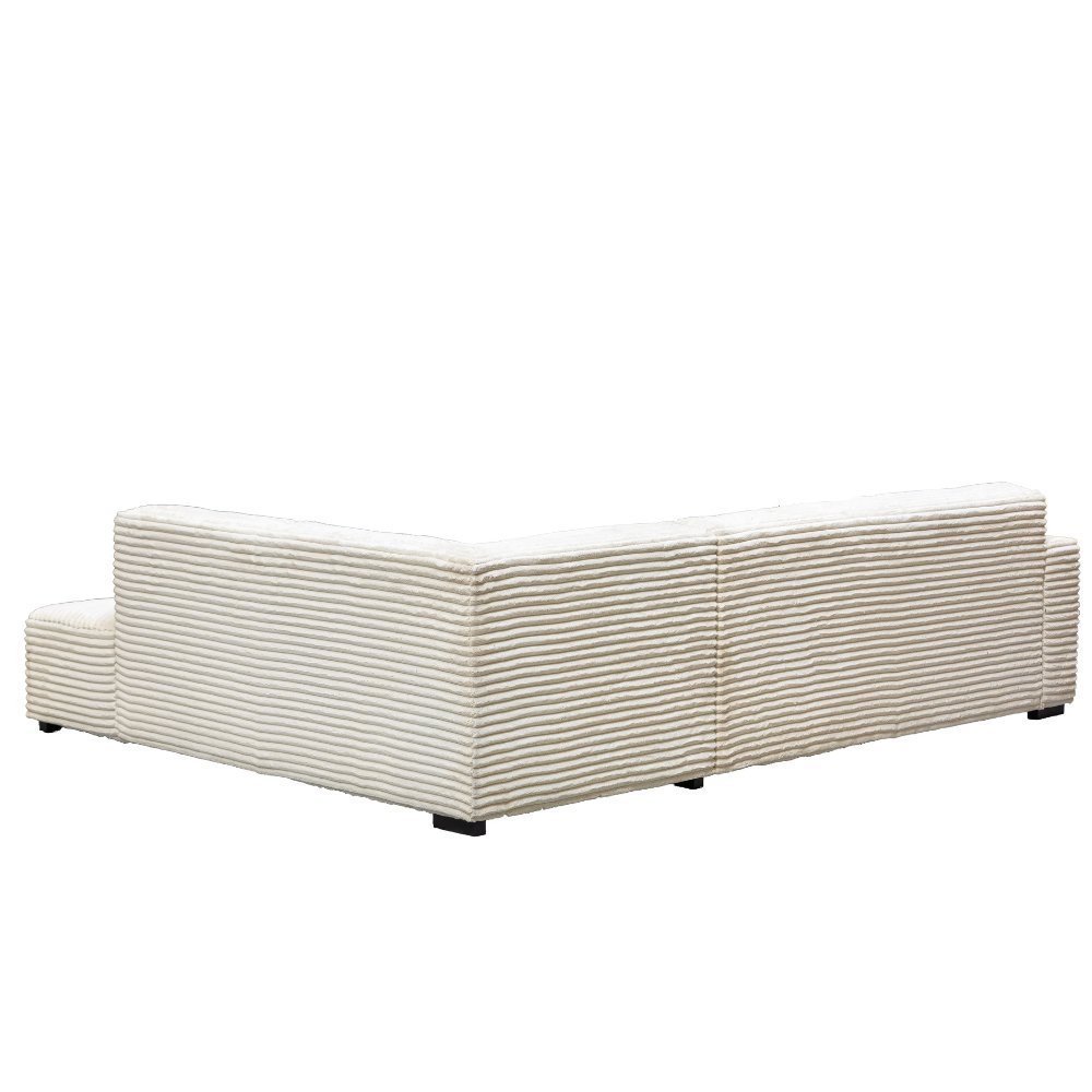 Sofa Gavi DeGeBe Cream Rib Fabric White photo diagonal rear view
