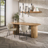 Dining Table Oval Mango Wood Maria 215x90 cm