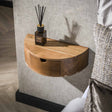 Bedside tables - Floating Bedside Table Noa Half Round Acacia Wood - Dimehouse