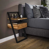Bedside table Camila DH Interior Acacia LxWxH 87x51x21 Acacia wood White photo diagonal front view