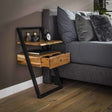 Bedside table Camila DH Interior Acacia LxWxH 87x51x21 Acacia wood Ambient photo diagonal front view
