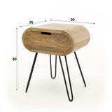 Bedside table Jasmine DH Interior Mango LxWxH 56x41x30 Mango wood White photo size indication