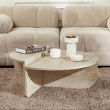 Round Coffee Table Marble Look Melamine 85 cm Orin 