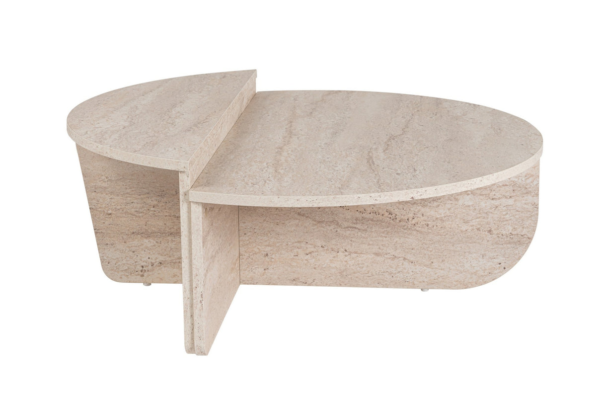 Round Coffee Table Marble Look Melamine 85 cm Orin 