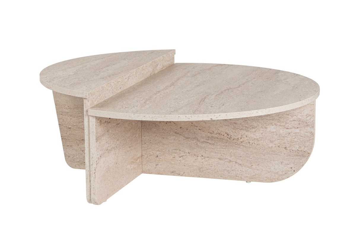 Round Coffee Table Marble Look Melamine 85 cm Orin 