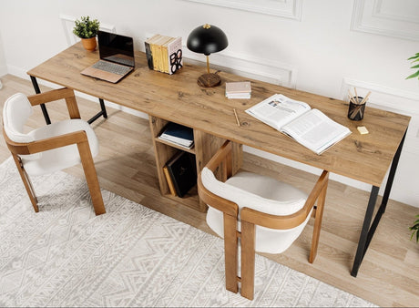 Study desk Twin Study Desk Melamine Atlantic Pine 240x60 Atlantic Pine Black 