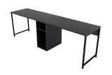 Study desk Twin Study Desk 240x60 cm Anthracite and black Anthracite Black Melamine 