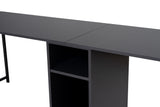 Study desk Twin Study Desk 240x60 cm Anthracite and black Anthracite Black Melamine 