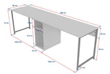 Bureaus - Twin Study Desk Studie Bureau Freesia Marble Black 240x60 cm Melamine - Dimehouse